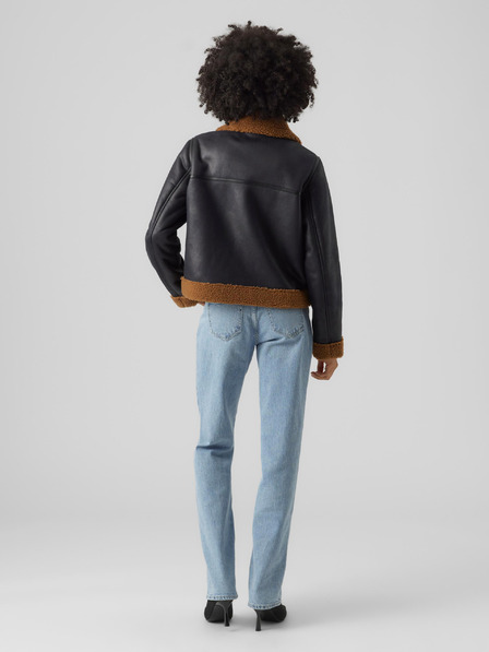 Vero Moda Braun und schwarz VERO MODA Manhattan Damen Lederjacke