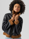 Vero Moda Braun und schwarz VERO MODA Manhattan Damen Lederjacke