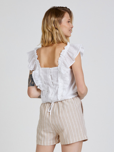 TALLY WEiJL Weiße Damenbluse mit Rüschen TALLY WEiJL