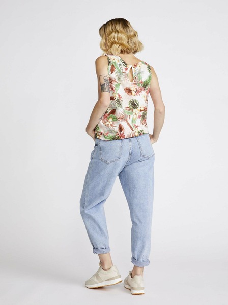Vero Moda Cremefarbenes geblümtes Oberteil VERO MODA Easy