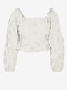 Vero Moda Weiße perforierte Schnittbluse mit Ballonärmeln VERO MODA Naima