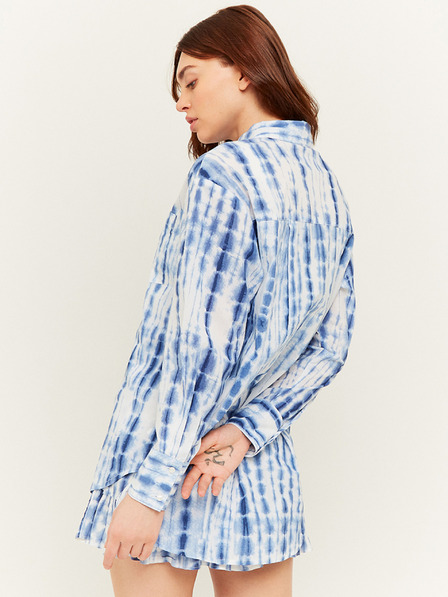 TALLY WEiJL Blau-weiß gemustertes Hemd TALLY WEiJL