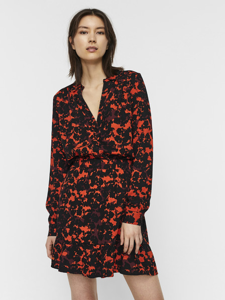 Vero Moda Orange und schwarz gemustertes Hemd VERO MODA Rio