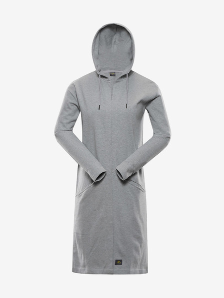 NAX Graues Damen-Long-Sweatshirt Strickjacke NAX MILURA