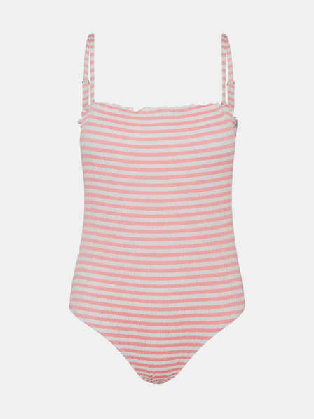 Vero Moda Weiß und rosa gestreifter einteiliger Badeanzug VERO MODA Emily