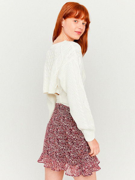 TALLY WEiJL Burgunderfarbener Rock mit Blumenmuster TALLY WEiJL