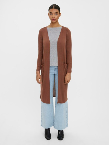 Vero Moda Braune lange Strickjacke VERO MODA Anepaya