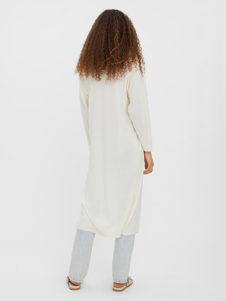 Vero Moda Cremefarbene lange Strickjacke VERO MODA Uzuri