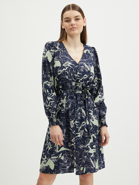 Vero Moda Dunkelblaues gemustertes Damen-Shirt-Kleid VERO MODA Abbi