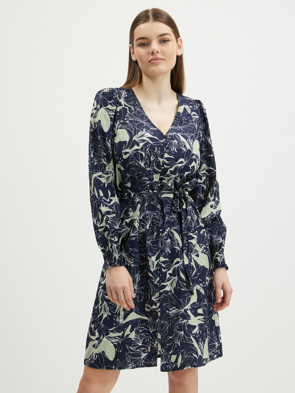 Vero Moda Dunkelblaues gemustertes Damen-Shirt-Kleid VERO MODA Abbi