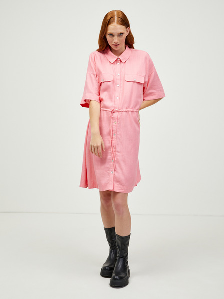 Vero Moda Rosa Hemdblusenkleid mit Leinen VERO MODA Haf