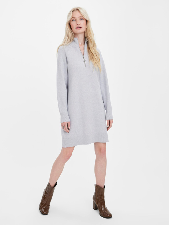 Vero Moda Hellgraues Damen-Sweatshirtkleid VERO MODA Goldneedle