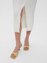 Vero Moda Cremefarbenes geripptes Midikleid mit Trägern VERO MODA Uzuri