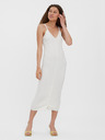 Vero Moda Cremefarbenes geripptes Midikleid mit Trägern VERO MODA Uzuri