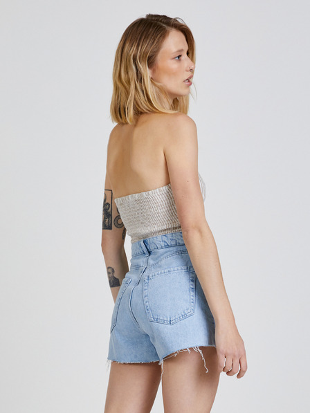 TALLY WEiJL Beigefarbenes gestreiftes Damen-Cropped-Top TALLY WEiJL