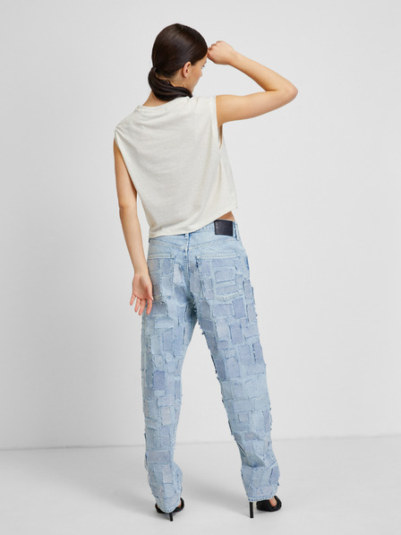 Vero Moda Cremefarbenes gestreiftes Crop-Top VERO MODA June