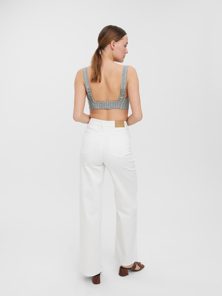 Vero Moda Hellgrau gestreiftes Crop-Top mit Riemchen VERO MODA Serena