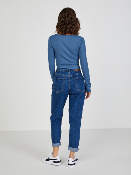 TALLY WEiJL Blaues geripptes Damen-Cropped-Teil TALLY WEiJL