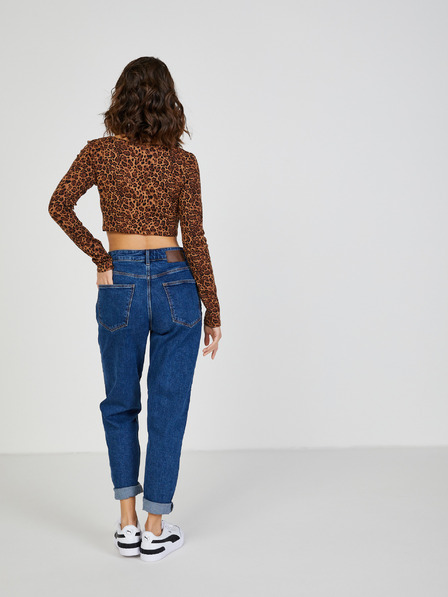 TALLY WEiJL Braunes Crop-Top mit Tierprint TALLY