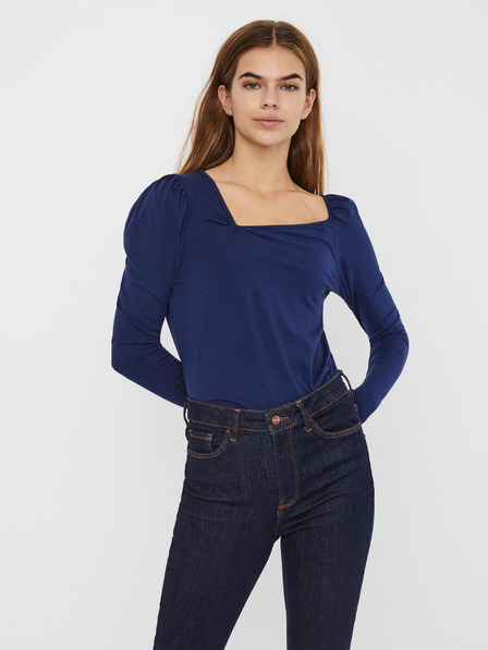 Vero Moda Blaues asymmetrisches VERO MODA Panda-T-Shirt