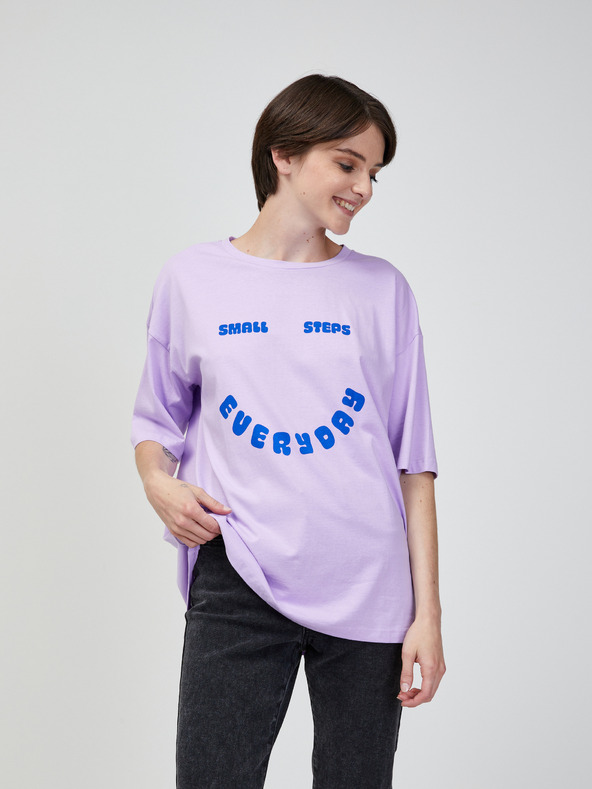 Vero Moda Hellviolettes Oversized-T-Shirt VERO MODA Skye Cody
