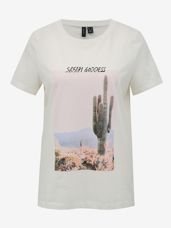 Vero Moda Weißes VERO MODA T-Shirt mit Wüstenmuster