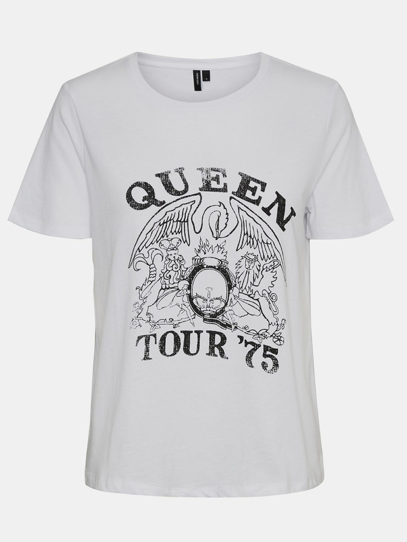 Vero Moda Weißes bedrucktes T-Shirt VERO MODA-Catalina