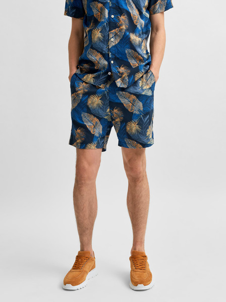 SELECTED Blau gemusterte Chino-Shorts Selected Homme Joel