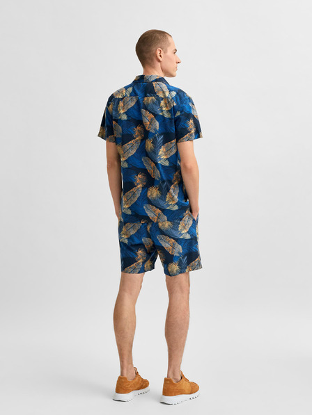 SELECTED Blau gemusterte Chino-Shorts Selected Homme Joel