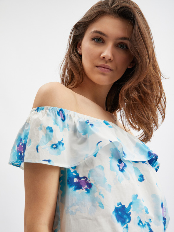 Orsay Blau-weiß geblümte Damenbluse ORSAY