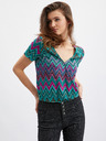 Orsay Rosa und grün gemustertes Damen-Shirt ORSAY