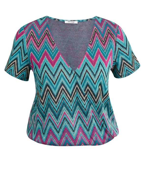 Orsay Rosa und grün gemustertes Damen-Shirt ORSAY