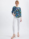 Orsay Dunkelblaue Bluse mit Blumenmuster ORSAY
