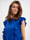 Orsay Blaues Damenshirt mit Rüsche ORSAY