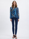 Orsay Dunkelblaue gemusterte Damenbluse ORSAY