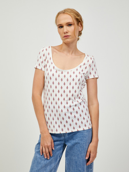 Orsay Rosa-cremefarbenes gemustertes T-Shirt ORSAY