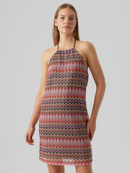Vero Moda Braunes gemustertes Damenkleid VERO MODA Dicte