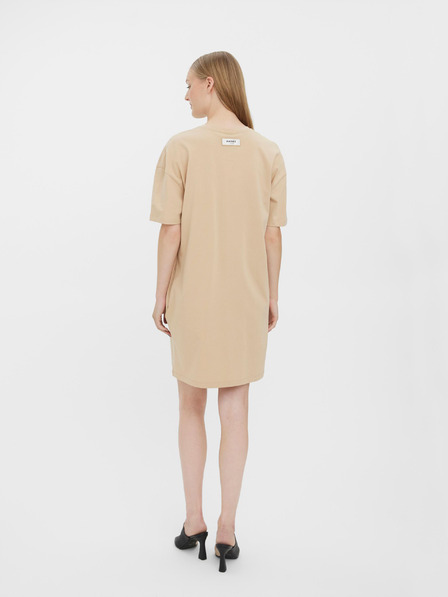 Vero Moda Beigefarbenes kurzes Basic-Kleid mit Taschen VERO MODA Nella