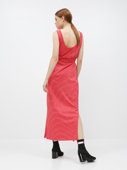 Vero Moda Rot gestreiftes Basic-Maxikleid mit Knöpfen und Schlitzen VERO MODA Daina