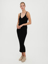 Vero Moda Schwarzes geripptes Midikleid mit Schulterriemen VERO MODA Uzuri