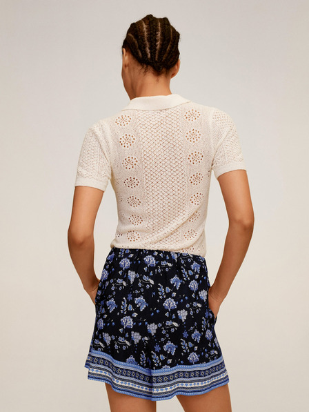 Mango Dunkelblau gemusterte Shorts Mango