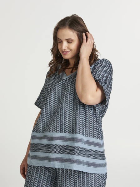 Zizzi Blau gemusterte Bluse Zizzi