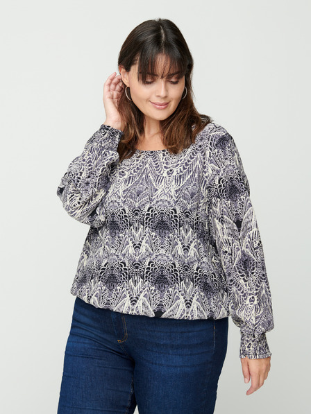 Zizzi Grau gemusterte Bluse Zizzi