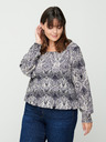Zizzi Grau gemusterte Bluse Zizzi