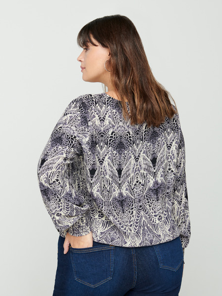 Zizzi Grau gemusterte Bluse Zizzi