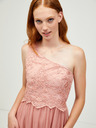 Little Mistress Orangefarbenes Maxikleid mit dekorativen Details Little Mistress