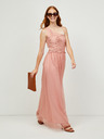 Little Mistress Orangefarbenes Maxikleid mit dekorativen Details Little Mistress