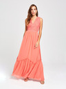 Little Mistress Korallfarbenes Spitzen-Maxikleid Little Mistress