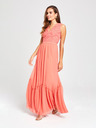 Little Mistress Korallfarbenes Spitzen-Maxikleid Little Mistress