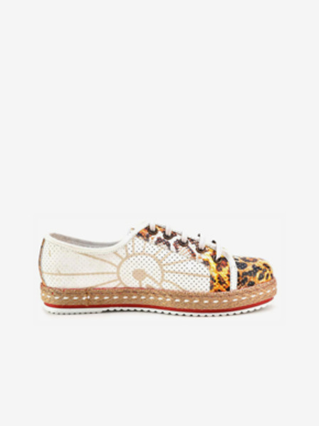 Goby Weiße Damen-Sneaker mit Tiermuster Goby Tiger